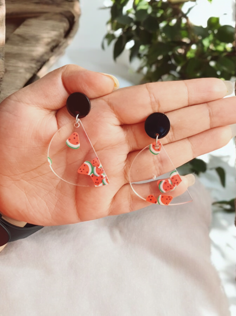 Quirky Western Watermelon Earrings