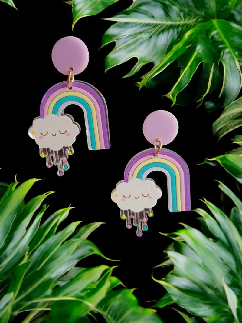 Quirky Western Multicolor Rainbow Earrings