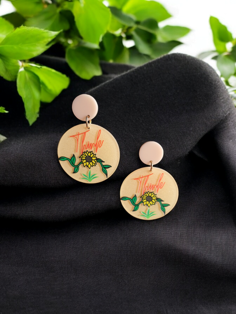 Quirky Western Round Shaped Floral Earrings